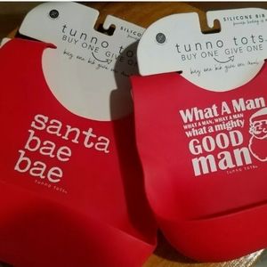 Tunno Tots (2) Christmas Bibs Santa Bae Bae